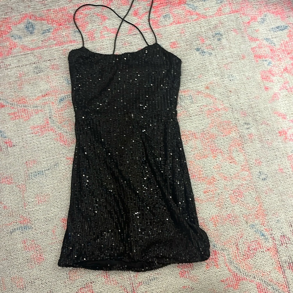 hello molly black mini dress size xs